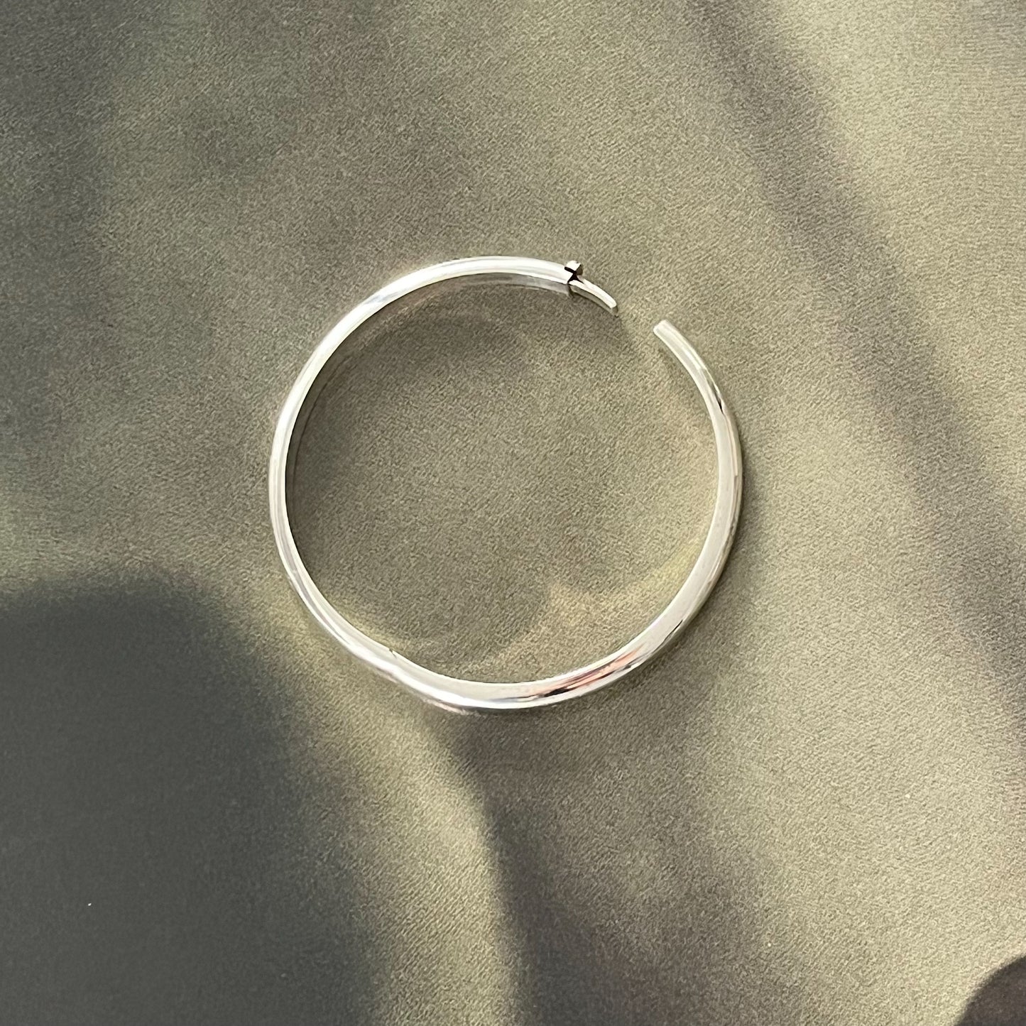 Simple Silver Bangle Bracelets (2 types)