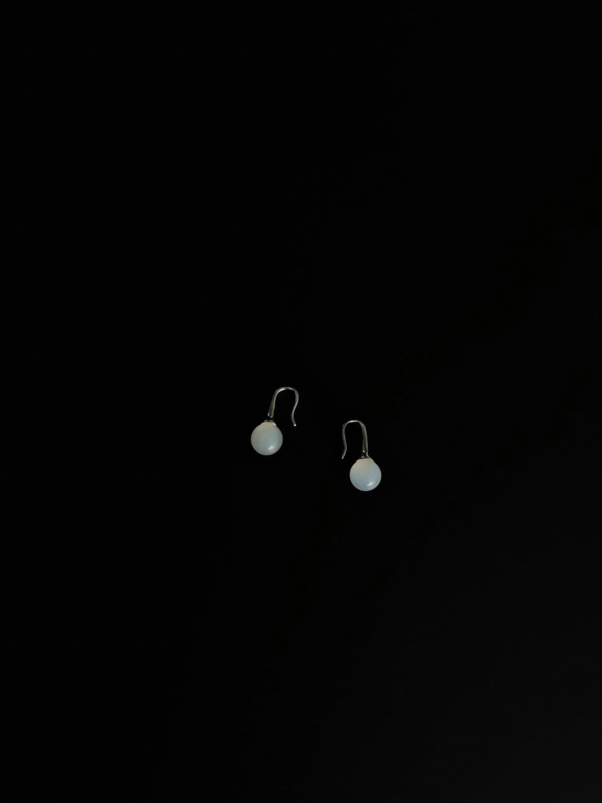 White Ball Earrings