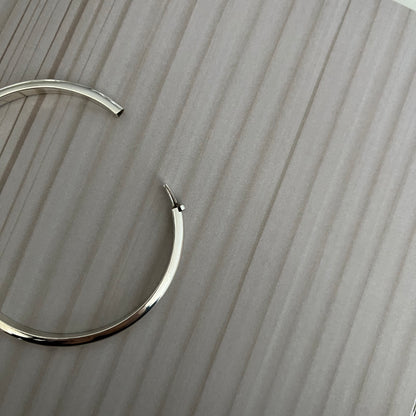 Simple Silver Bangle Bracelets (2 types)