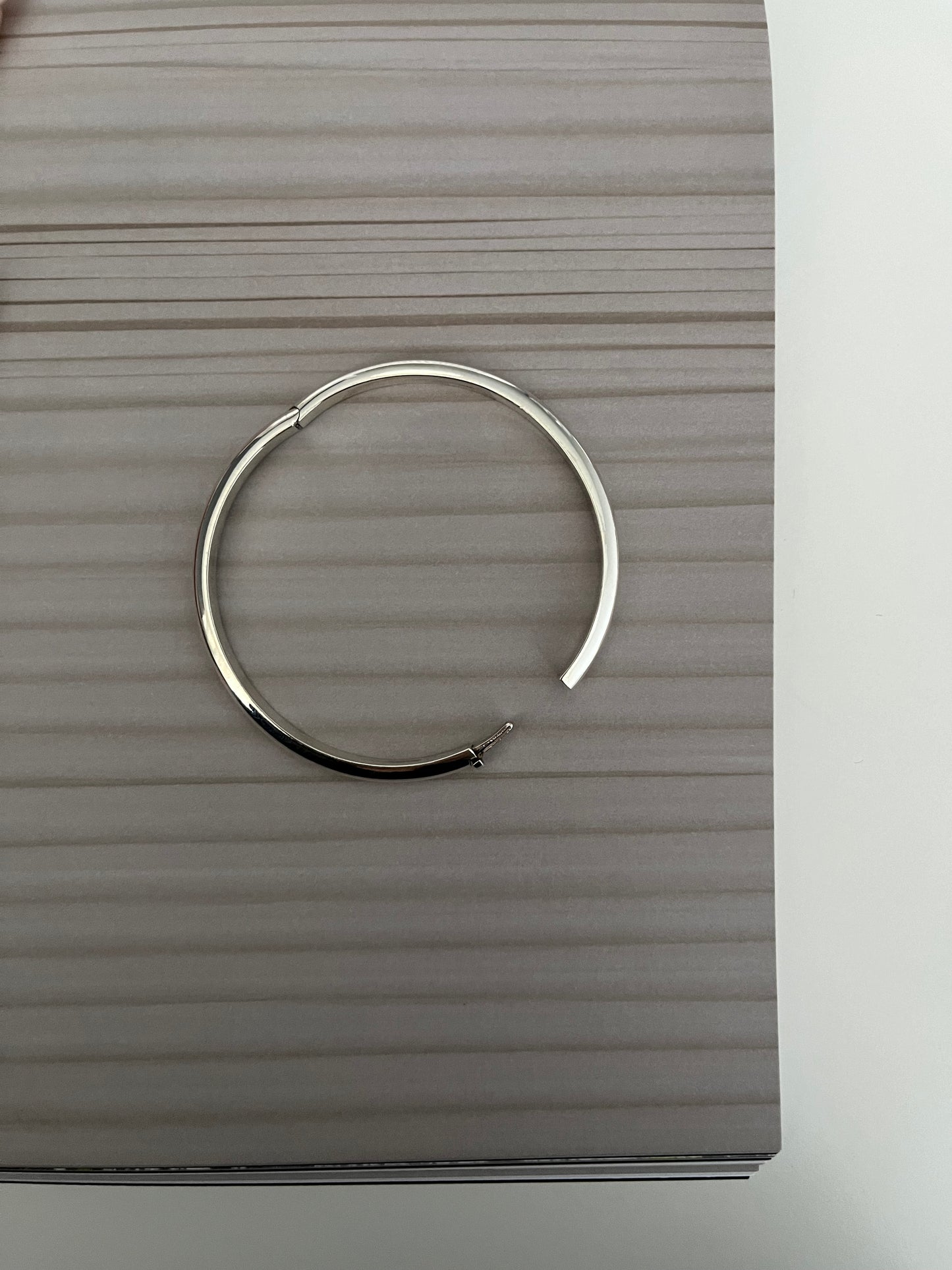 Simple Silver Bangle Bracelets (2 types)