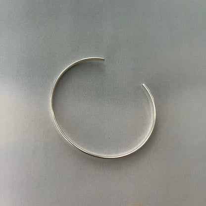 Simple Silver Bangle Bracelets (2 types)