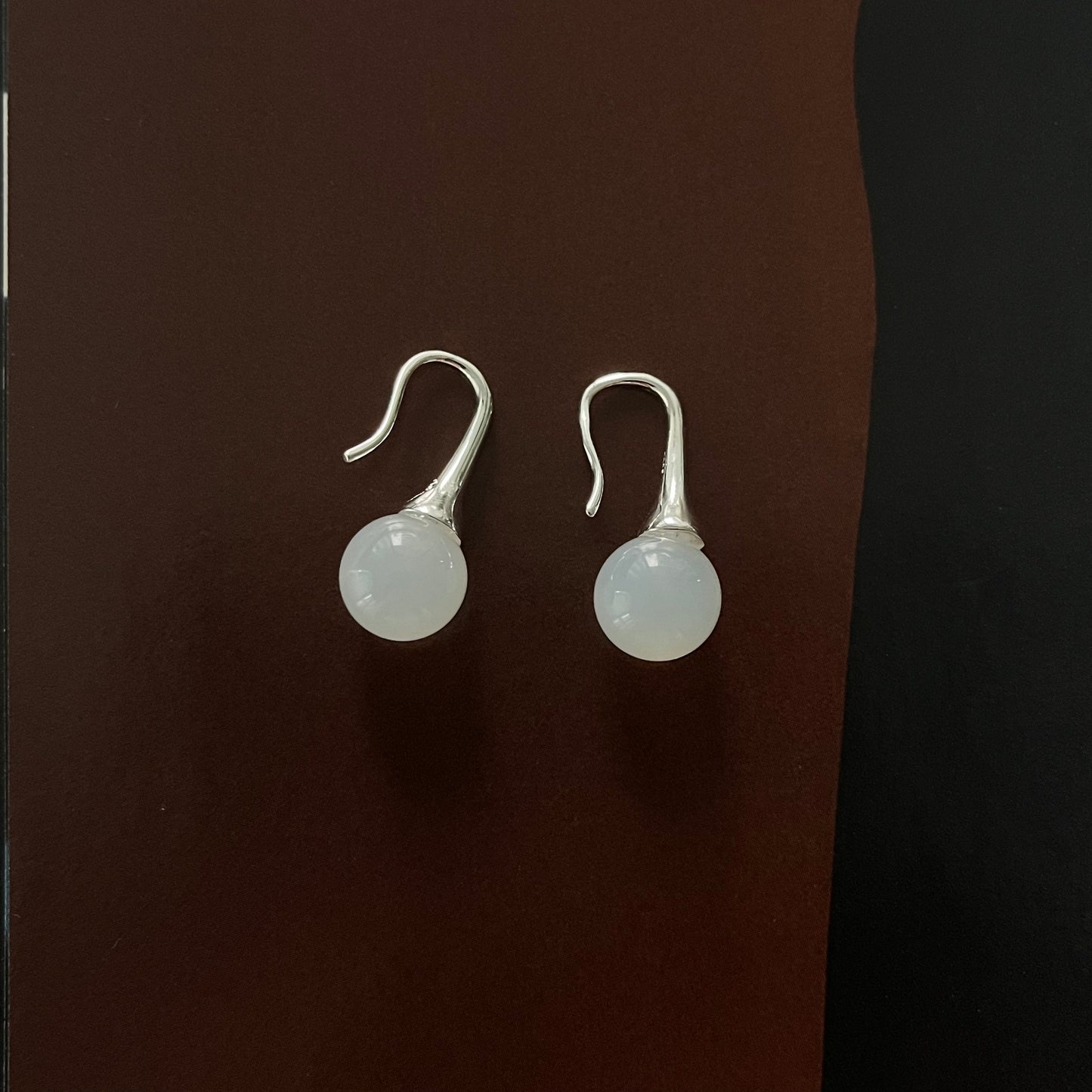 White Ball Earrings