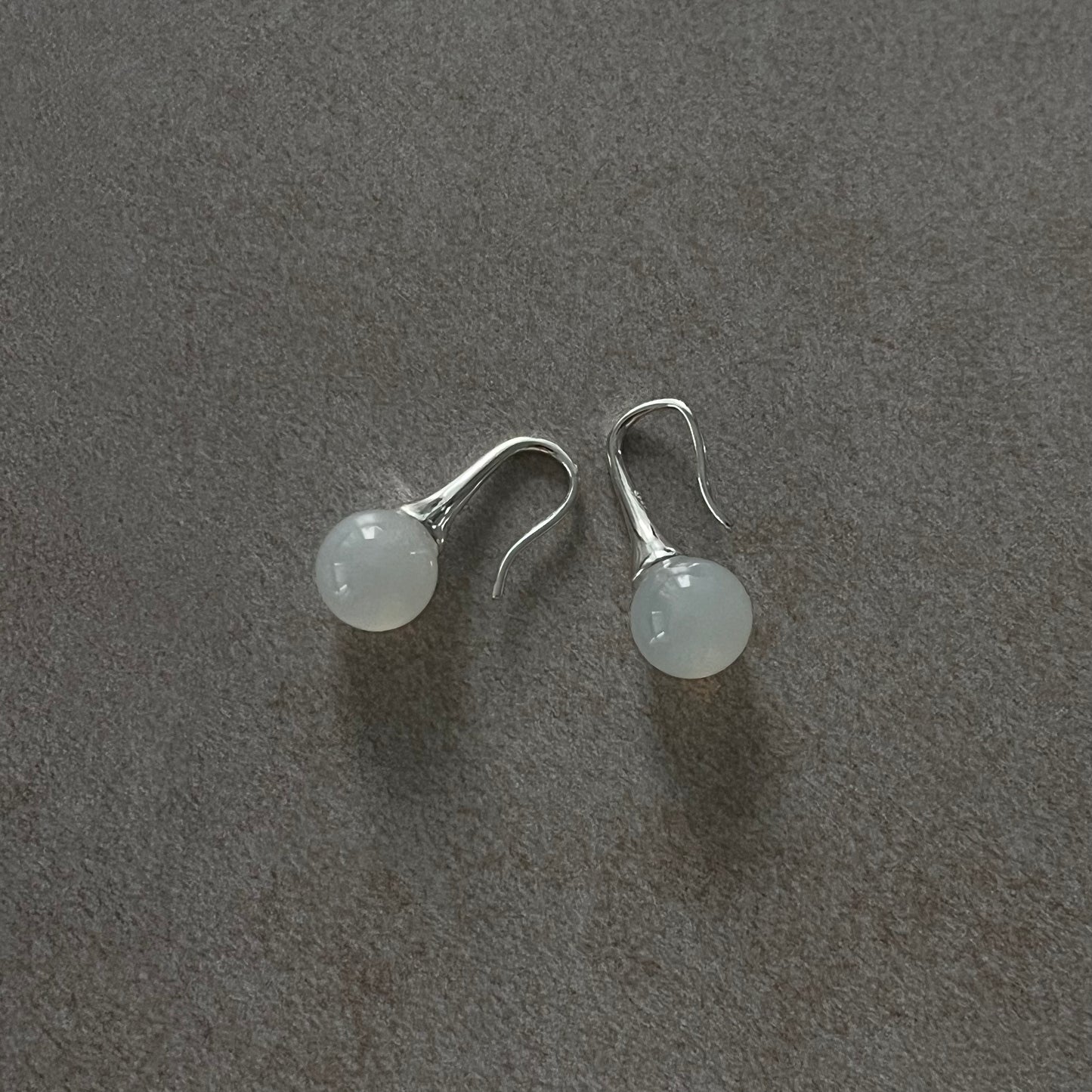 White Ball Earrings